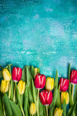 Fresh tulips Womens Day card mock up