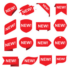Red new stickers set
