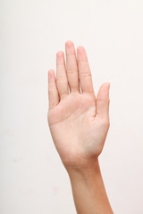 sign of the hand gesture.
