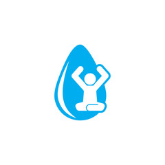 Yoga Water Logo Icon Design