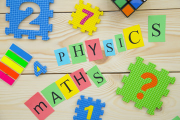 education concept on wooden background