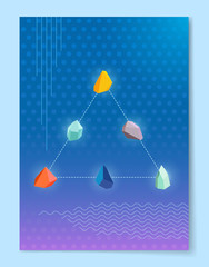 Triangle of Natural Stones Connected with Line