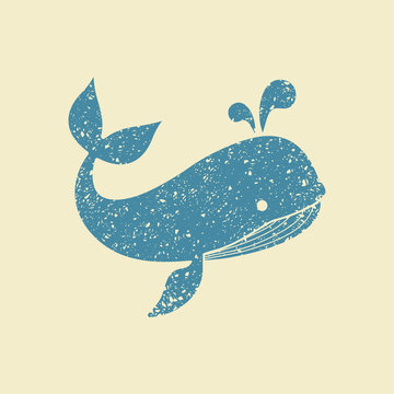 Vector flat icon of a whale.