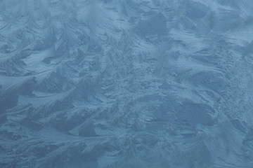 Ice flowers on windscreen