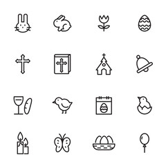 easter outline icon, vector