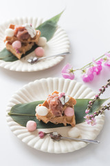 桜餡の和風ワッフル