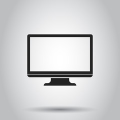 Computer monitor icon. Vector illustration on isolated background. Business concept tv monitor pictogram.
