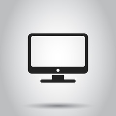 Computer monitor icon. Vector illustration on isolated background. Business concept tv monitor pictogram.