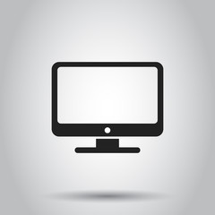 Computer monitor icon. Vector illustration on isolated background. Business concept tv monitor pictogram.