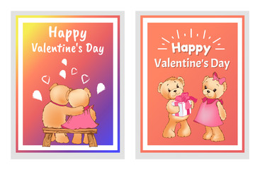 I Love You and Me Teddy Bears Vector