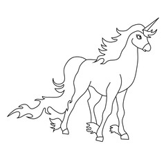 The outline of the unicorn