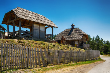 Naklejka premium Kremna, Serbia - August 01, 2017: Kremna prophecy on Tara mountain in Serbia