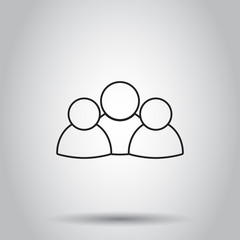 Group of people icon in line style. Vector illustration on isolated background. Business concept person pictogram.