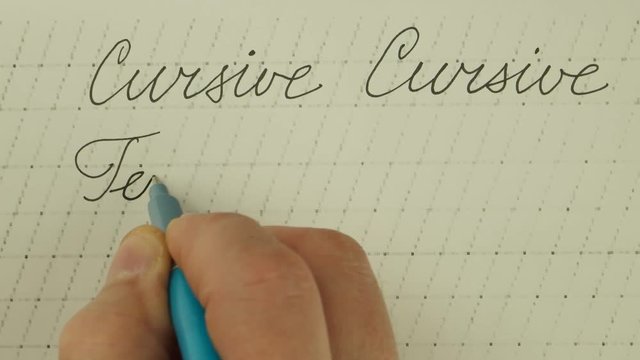 doing calligraphy exercises