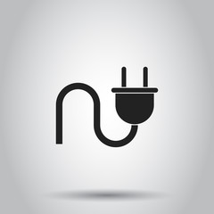 Plug socket icon. Vector illustration on isolated background. Business concept power wire cable pictogram.