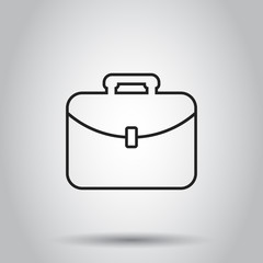 Suitcase box icon in line style. Vector illustration on isolated background. Business concept luggage pictogram.