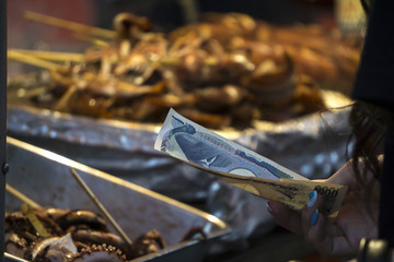 いか焼きの屋台 支払い