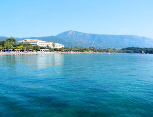Fototapeta na wymiar Resort in Corfu, Greece, Ionian sea