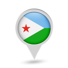 Djibouti Flag Round Pin Icon