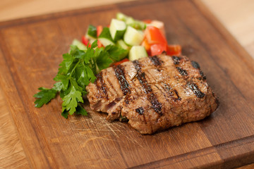 Dish for the restaurant,  grilled steak