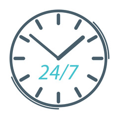 Vector illustration, Icon. Hours and time. round dial