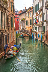Fototapeta na wymiar Rainy day in Venice, Italy