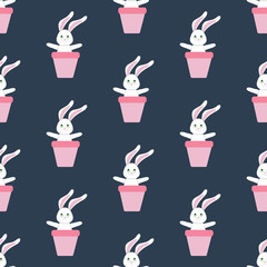 Easter rabbit seamless pattern