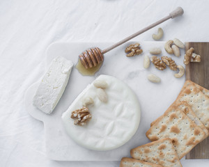 Home made Cheese: Feta Cheese  on White Background