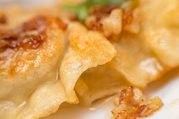 Dumplings with mushrooms and cabbage