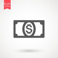 Money icon in flat style. Money currency vector illustration. Payment , Business & finance web icons.