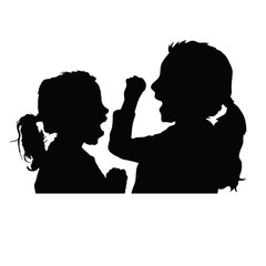 children cute silhouette illustration