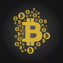 Cryptocurrency money sign illustration