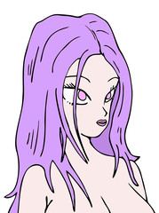 pretty woman face draw