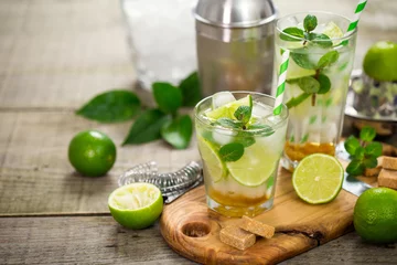  Mojito cocktail with lime and mint © pilipphoto