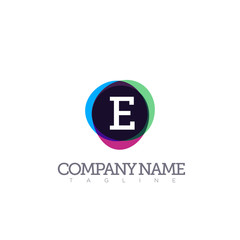 E letter logo template modern
