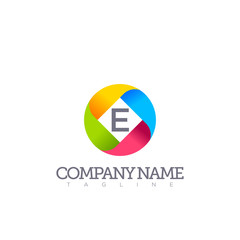 E letter logo template modern