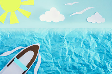 Summer background. Paper cut.