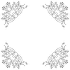 Vintage baroque frame engraving scroll ornament