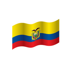 Obraz premium Ecuador flag, vector illustration