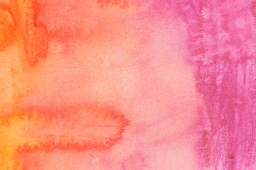 abstract watercolor background in orange, red, pink and purple