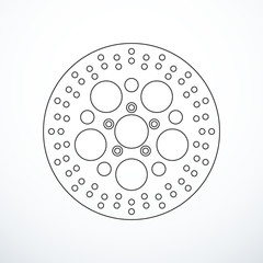Vector motorcycle brake disc isolated