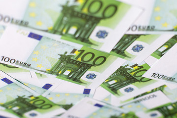 Euro currency, background image, hundreds of green