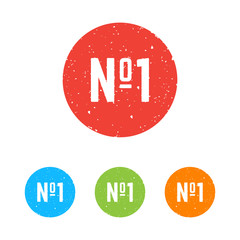 Set of number one round icons