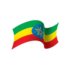 Ethiopia flag, vector illustration