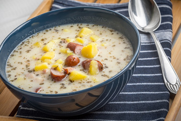 Sour soup in bowl.
