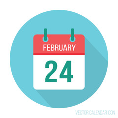 24 February icon calendar
