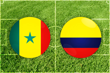 Fototapeta premium Illustration for Football match Senegal vs Colombia