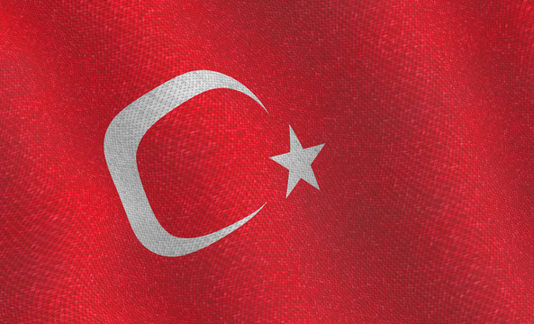 Illustration of a flying Turkish flag