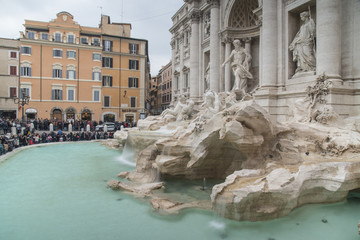 Fototapeta na wymiar Trevi's fountain in Rome, Italy