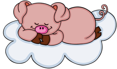 Cute pig sleeping

